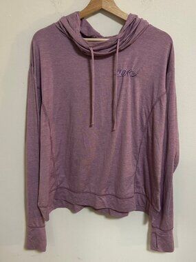 Ogio Lilac Hooded Sweatshirt Drawstrings Heathered Thumb Holes Sz XL EUC